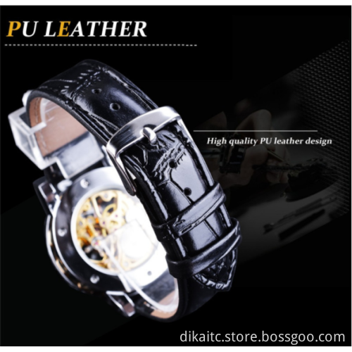 Top Brand Winner Fashion Golden Retro Watch Mens Mechanical Skeleton Diamond Display Luxury Wrist Watch Clock Relogio Masculin